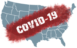 Image of USA with COVID-19 overlaid